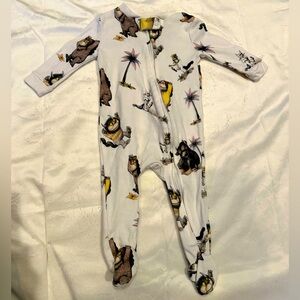 Pottery barn where the wild things are gently used 2 way zip onsie 6 month